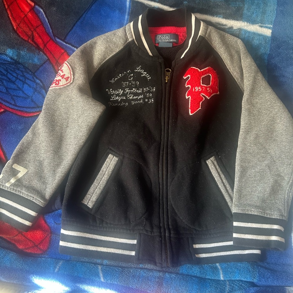 Polo Ralph Lauren fleece Letterman varsity jacket good condition size 5T